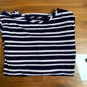 Coldwater Creek Striped Blue and White Long Sleeve Top - Medium